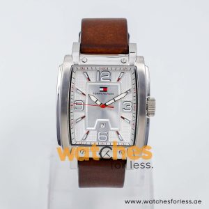 Tommy Hilfiger Men’s Quartz Dark Brown Leather Strap Silver Dial 39mm Watch 1790658