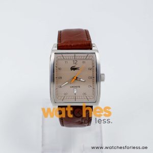 Lacoste Men’s Quartz Dark Brown Leather Strap Light Brown Dial 36mm Watch 2010561