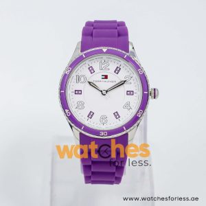 Tommy Hilfiger Women’s Quartz Purple Silicone Strap White Dial 38mm Watch 1781061