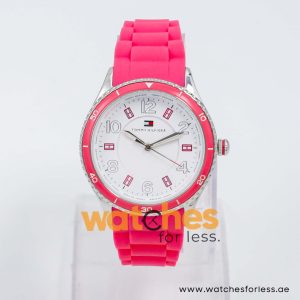 Tommy Hilfiger Women’s Quartz Pink Silicone Strap White Dial 38mm Watch 1781060