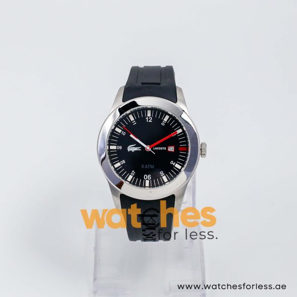 Lacoste Men’s Quartz Black Silicone Strap Black Dial 42mm Watch 2010628