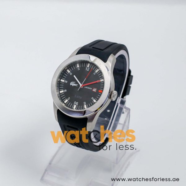 Lacoste Men’s Quartz Black Silicone Strap Black Dial 42mm Watch 2010628