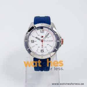 Tommy Hilfiger Men’s Quartz Navy Blue Silicone Strap White Dial 47mm Watch 1790886