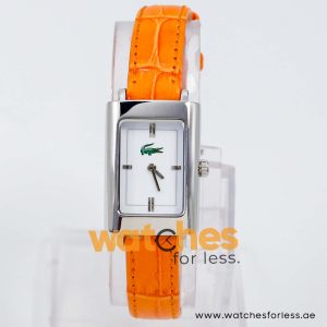 Lacoste Women’s Quartz Orange Leather Strap White Dial 21mm Watch 2000524