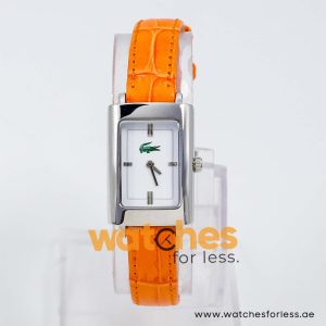 Lacoste Women’s Quartz Orange Leather Strap White Dial 21mm Watch 2000524