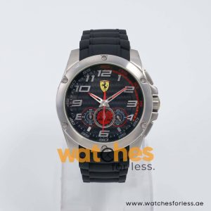 Ferrari Men’s Quartz Black Silicone Strap Black Dial 46mm Watch 830088/1