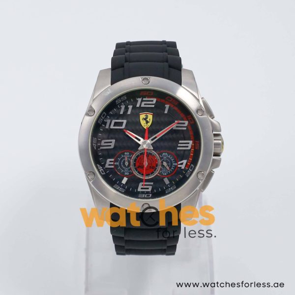 Ferrari Men’s Quartz Black Silicone Strap Black Dial 46mm Watch 830088/1