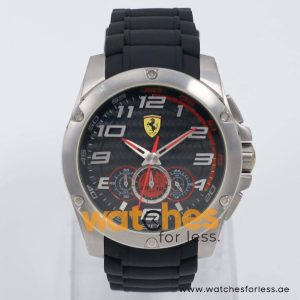 Ferrari Men’s Quartz Black Silicone Strap Black Dial 46mm Watch 830088/1