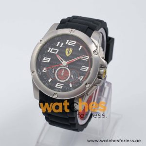 Ferrari Men’s Quartz Black Silicone Strap Black Dial 46mm Watch 830088/1