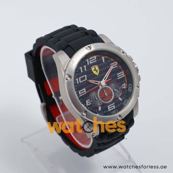 Ferrari Men’s Quartz Black Silicone Strap Black Dial 46mm Watch 830088/1