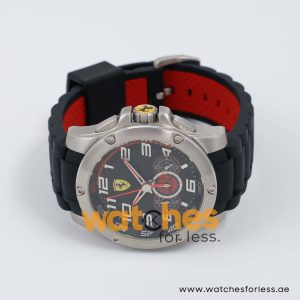 Ferrari Men’s Quartz Black Silicone Strap Black Dial 46mm Watch 830088/1