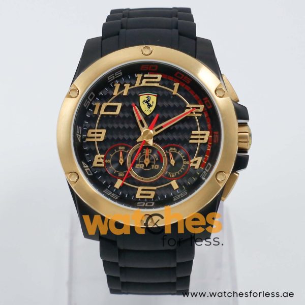 Ferrari Men’s Quartz Black Silicone Strap Black Dial 46mm Watch 830089