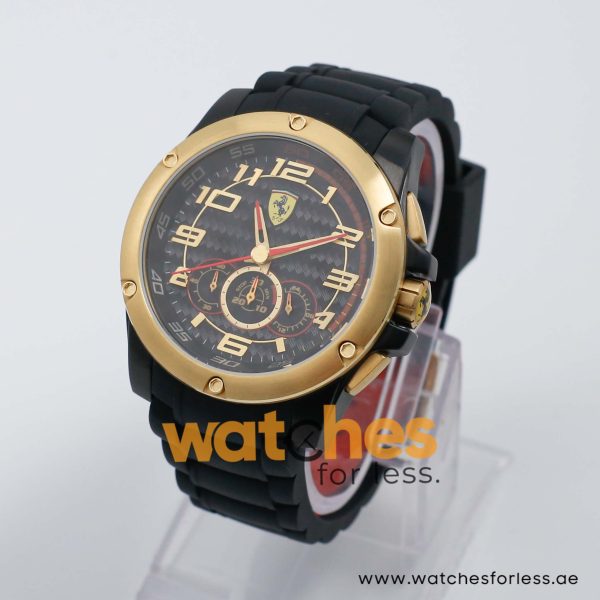 Ferrari Men’s Quartz Black Silicone Strap Black Dial 46mm Watch 830089