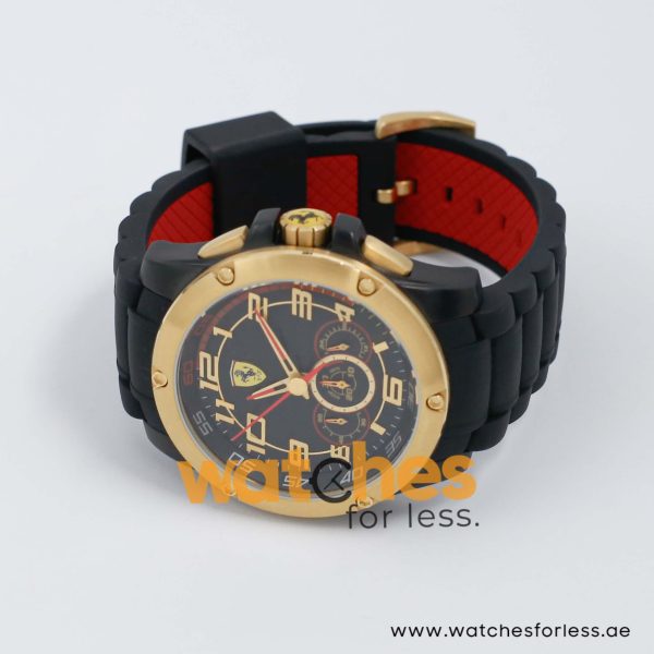 Ferrari Men’s Quartz Black Silicone Strap Black Dial 46mm Watch 830089