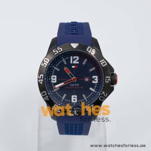 Tommy Hilfiger Men’s Quartz Navy Blue Silicone Strap Dark Blue Dial 46mm Watch 1790984