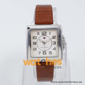 Tommy Hilfiger Women’s Quartz Brown Leather Strap Off-White Dial 32mm Watch 1780830/1