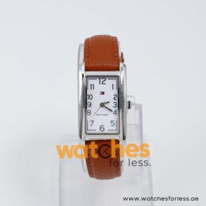 Tommy Hilfiger Women’s Quartz Brown Leather Strap White Dial 22mm Watch 1780944/1