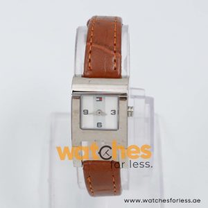 Tommy Hilfiger Women’s Quartz Brown Leather Strap Silver Dial 21mm Watch 1780162/1