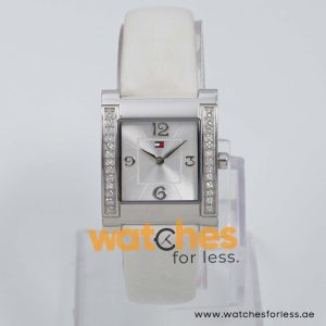 Tommy Hilfiger Women’s Quartz White Leather Strap Silver Dial 27mm Watch F80261/1