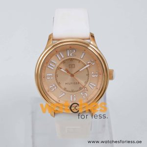 Tommy Hilfiger Women’s Quartz White Silicone Strap Rose Gold Dial 40mm Watch 1781286