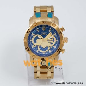 Invicta Men’s Quartz Gold Stainless Steel Blue Dial 49mm Watch 22762