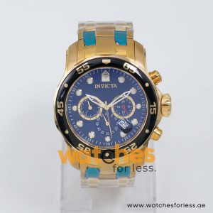 Invicta Men’s Quartz Gold Stainless Steel Blue Dial 48mm Watch 21922