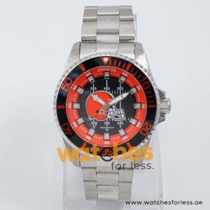 Invicta Men’s Quartz Silver Stainless Steel Black & Dark Orange Dial 47mm Watch 43328