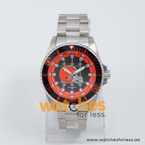 Invicta Men’s Quartz Silver Stainless Steel Black & Dark Orange Dial 47mm Watch 43328