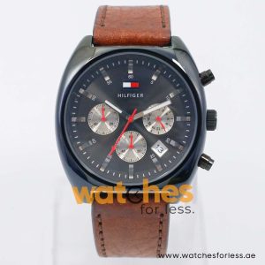 Tommy Hilfiger Men’s Quartz Brown Leather Strap Black Dial 42mm 1790302