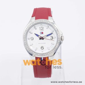 Tommy Hilfiger Women’s Quartz Maroon Silicone Strap White Dial 37mm Watch 1781373