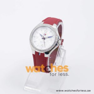 Tommy Hilfiger Women’s Quartz Maroon Silicone Strap White Dial 37mm Watch 1781373 UAE DUBAI AJMAN SHARJAH ABU DHABI RAS AL KHAIMA UMM UL QUWAIN ALAIN FUJAIRAH