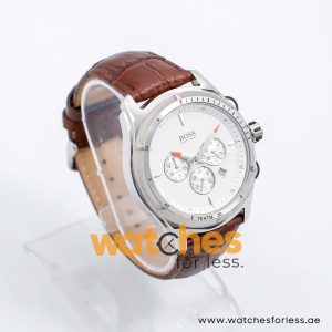 Hugo Boss Men’s Quartz Brown Leather Strap White Dial 44mm Watch 1512153/2 UAE DUBAI AJMAN SHARJAH ABU DHABI RAS AL KHAIMA UMM UL QUWAIN ALAIN FUJAIRAH