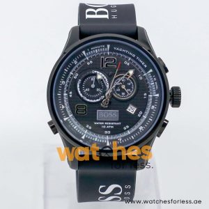 Hugo Boss Men’s Quartz Black Silicone Strap Black Dial 45mm Watch 1512832