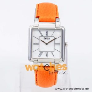 Hugo Boss Women’s Quartz Orange Leather Strap Mother Of Pearl Dial 31mm Watch 1502157