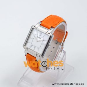 Hugo Boss Women’s Quartz Orange Leather Strap Mother Of Pearl Dial 31mm Watch 1502157