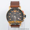 Hugo Boss Men’s Quartz Brown Leather Strap Black Dial 47mm Watch 1512509