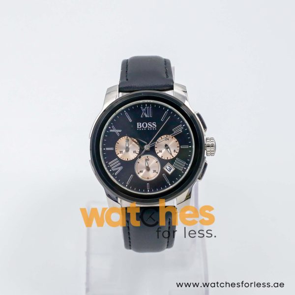 Hugo Boss Men’s Quartz Black Leather Strap Black Dial 42mm Watch 1512490 UAE DUBAI AJMAN SHARJAH ABU DHABI RAS AL KHAIMA UMM UL QUWAIN ALAIN FUJAIRAH