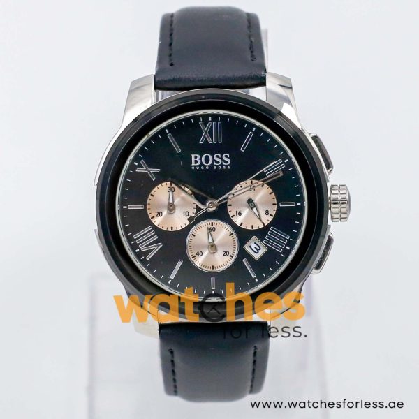 Hugo Boss Men’s Quartz Black Leather Strap Black Dial 42mm Watch 1512490 UAE DUBAI AJMAN SHARJAH ABU DHABI RAS AL KHAIMA UMM UL QUWAIN ALAIN FUJAIRAH