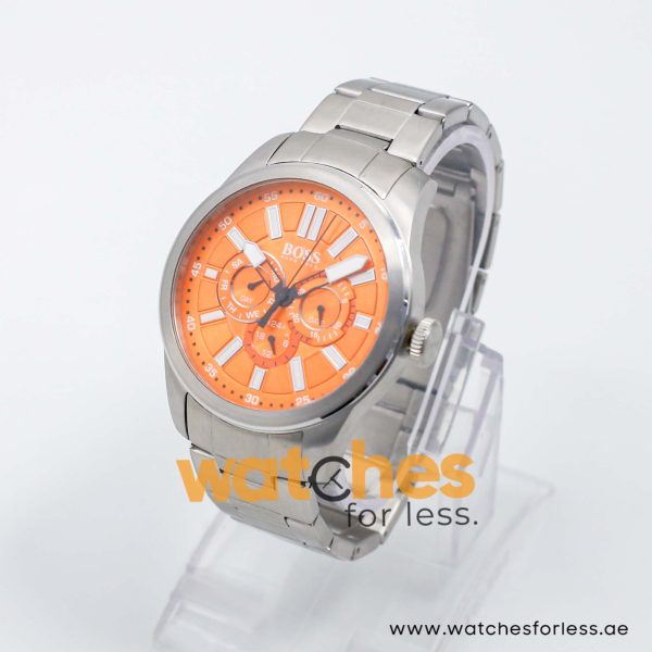 Hugo Boss Men’s Quartz Silver Stainless Steel Orange Dial 44mm Watch 1512932