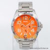 Hugo Boss Men’s Quartz Silver Stainless Steel Orange Dial 48mm Watch 1512944/1