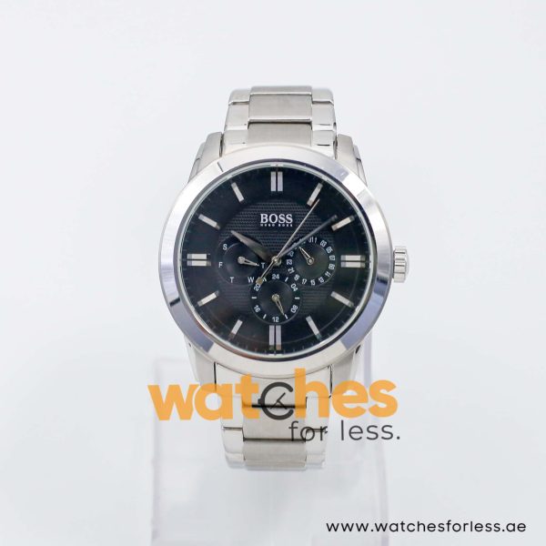 Hugo Boss Men’s Quartz Silver Stainless Steel Black Dial 44mm Watch 1512893 UAE DUBAI AJMAN SHARJAH ABU DHABI RAS AL KHAIMA UMM UL QUWAIN ALAIN FUJAIRAH