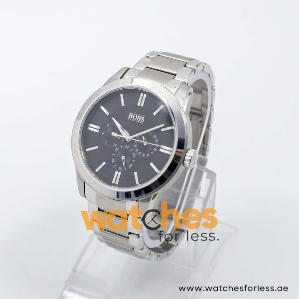 Hugo Boss Men’s Quartz Silver Stainless Steel Black Dial 44mm Watch 1512893 UAE DUBAI AJMAN SHARJAH ABU DHABI RAS AL KHAIMA UMM UL QUWAIN ALAIN FUJAIRAH