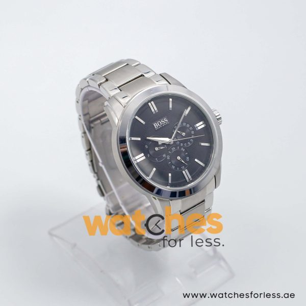 Hugo Boss Men’s Quartz Silver Stainless Steel Black Dial 44mm Watch 1512893 UAE DUBAI AJMAN SHARJAH ABU DHABI RAS AL KHAIMA UMM UL QUWAIN ALAIN FUJAIRAH