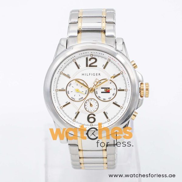 Tommy Hilfiger Men’s Quartz Two Tone Stainless Steel White Dial 44mm Watch 1710247 UAE DUBAI AJMAN SHARJAH ABU DHABI RAS AL KHAIMA UMM UL QUWAIN ALAIN FUJAIRAH