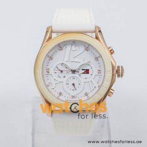 Tommy Hilfiger Women’s Quartz White Silicone Strap White Dial 45mm Watch 1780967