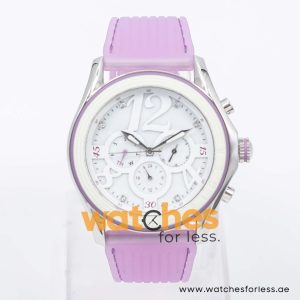 Tommy Hilfiger Women’s Quartz Purple Silicone Strap White Dial 45mm Watch 1780970