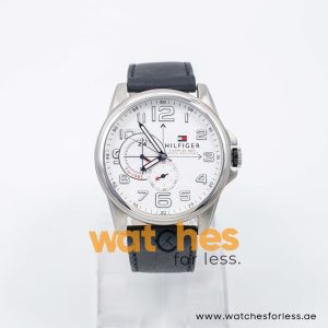 Tommy Hilfiger Men’s Quartz Black Leather Strap White Dial 46mm Watch 1791007/2