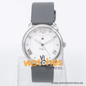 Tommy Hilfiger Women’s Quartz Grey Leather Strap White Dial 36mm Watch 1781002/1