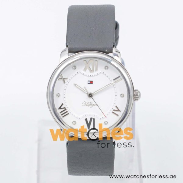 Tommy Hilfiger Women’s Quartz Grey Leather Strap White Dial 36mm Watch 1781002/1 UAE DUBAI AJMAN SHARJAH ABU DHABI RAS AL KHAIMA UMM UL QUWAIN ALAIN FUJAIRAH