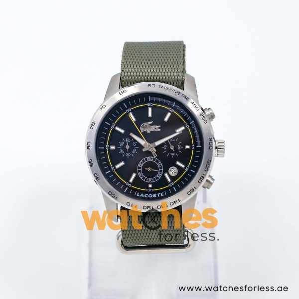 Lacoste Men’s Quartz Olive Green Nylon Strap Black Dial 44mm Watch 2010472 UAE DUBAI AJMAN SHARJAH ABU DHABI RAS AL KHAIMA UMM UL QUWAIN ALAIN FUJAIRAH